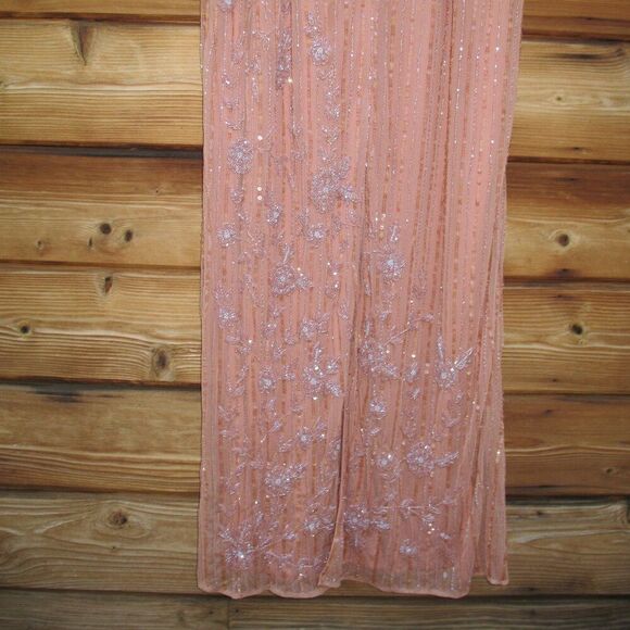 Mac Duggal 93626 Womens High Neck Illusion Embellished Gown Dress Rose 14 - Picture 9 of 16